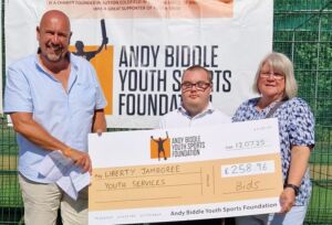 Andy Biddle cheque